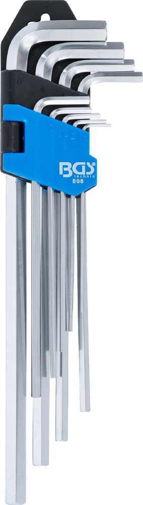 Produktbild BGS Winkelschlüssel Satz 1,5 - 10 mm extra lang Innensechskant 9 teilig bild 2