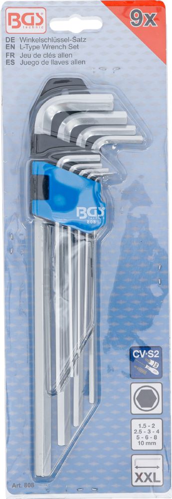 Produktbild BGS Winkelschlüssel Satz 1,5 - 10 mm extra lang Innensechskant 9 teilig bild 4