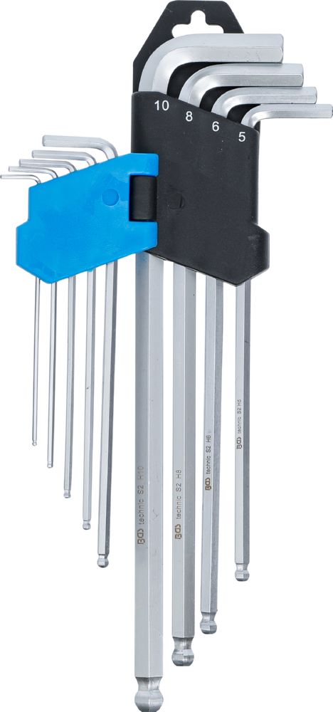 Produktbild BGS Winkelschlüssel Satz 1,5 - 10 mm extra lang sechskant mit Kugelkopf 9 teilig bild 3