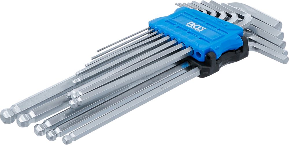 Produktbild BGS Winkelschlüssel Satz 1,5 - 10 mm extra lang Innensechskant mit Kugelkopf