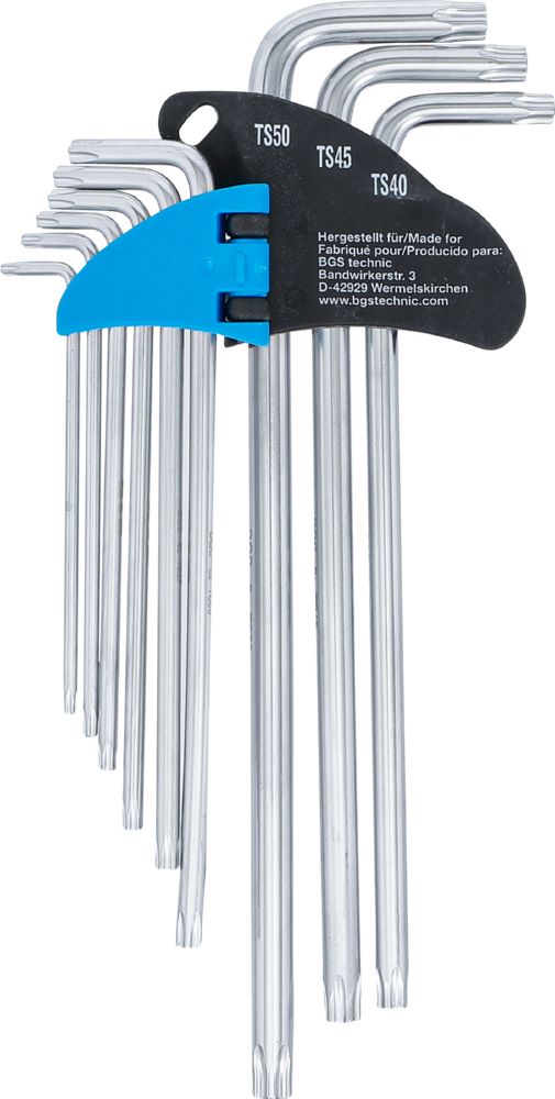 Produktbild BGS Winkelschlüssel Satz TS10 - TS50 extra lang TS-Profil 9 teilig bild 3