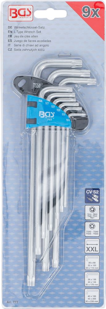 Produktbild BGS Winkelschlüssel Satz TS10 - TS50 extra lang TS-Profil 9 teilig bild 4