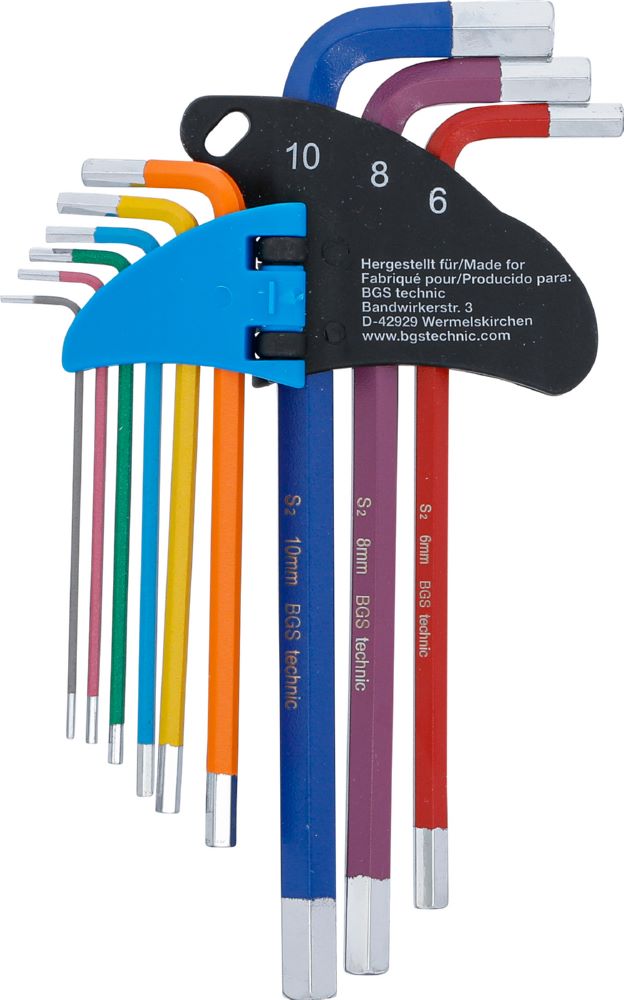 Produktbild BGS Winkelschlüssel Satz Innensechskant 1,5 - 10 mm 9 teilig Multicolour bild 3