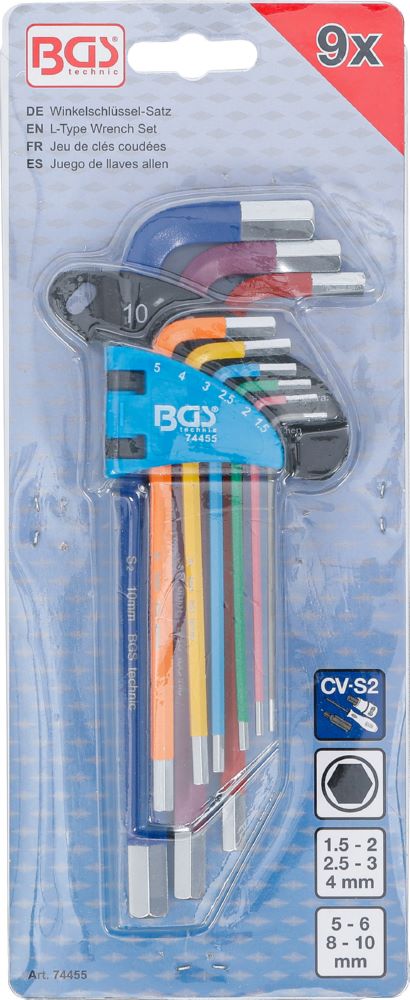 Produktbild BGS Winkelschlüssel Satz Innensechskant 1,5 - 10 mm 9 teilig Multicolour bild 4