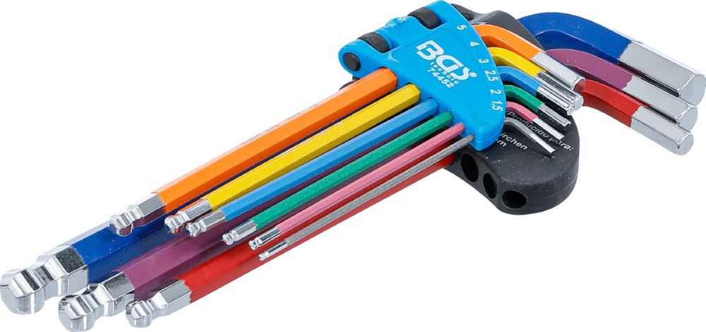 Produktbild BGS Winkelschlüssel Satz 1,5-10 mm 9 teilig Multicolour Innensechskant mit Kugelkopf