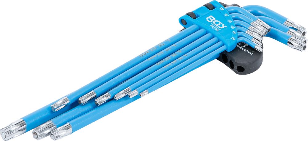 Produktbild BGS Winkelschlüssel Satz T10 - T50 9 teilig T-Profil für Torx mit Bohrung