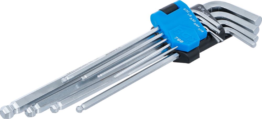 Produktbild BGS Winkelschlüssel Satz 1/16 Zoll - 3/8 Zoll 9 teilig Innensechskant mit Kugelkopf