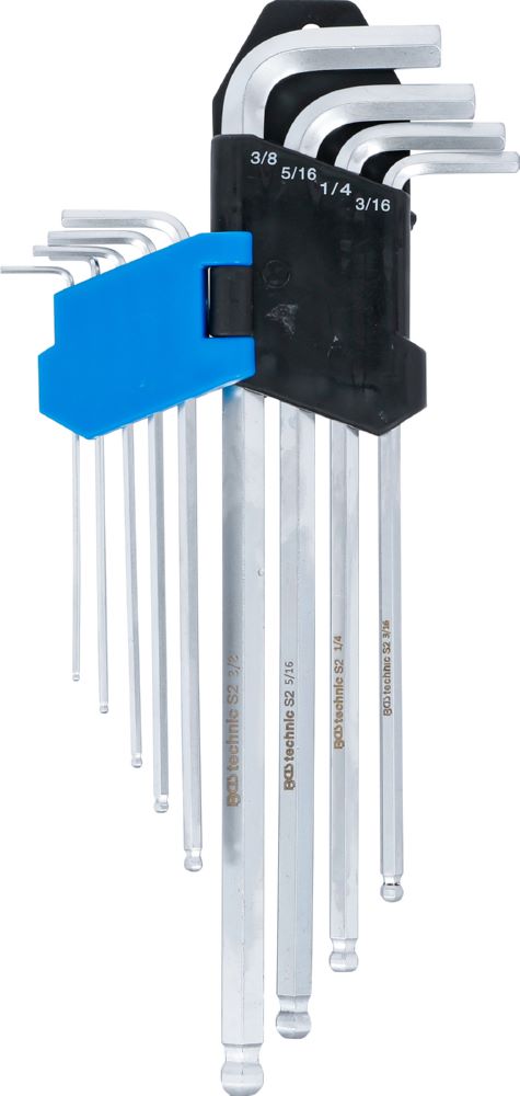 Produktbild BGS Winkelschlüssel Satz 1/16 Zoll - 3/8 Zoll 9 teilig Innensechskant mit Kugelkopf bild 3