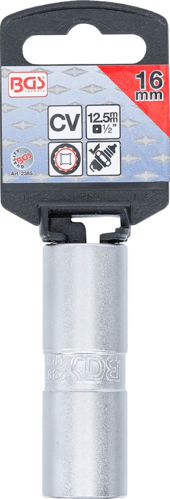 Produktbild BGS Zündkerzen-Einsatz mit Haltegummi Zwölfkant Antrieb Innenvierkant 12,5 mm 16 mm bild 3