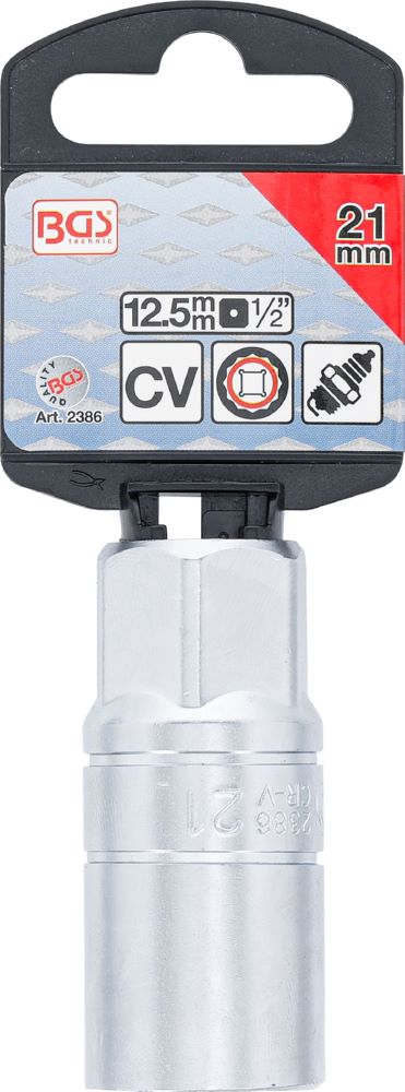 Produktbild BGS Zündkerzen Einsatz mit Haltegummi Zwölfkant Antrieb Innenvierkant 12,5 mm 21 mm bild 4