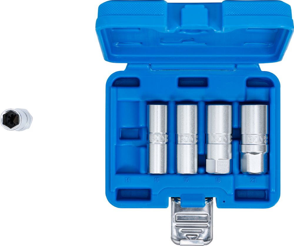 Produktbild BGS Zündkerzen Einsatz Satz Sechskant Antrieb Innenvierkant 12,5 mm 14 mm 5 teilig bild 4