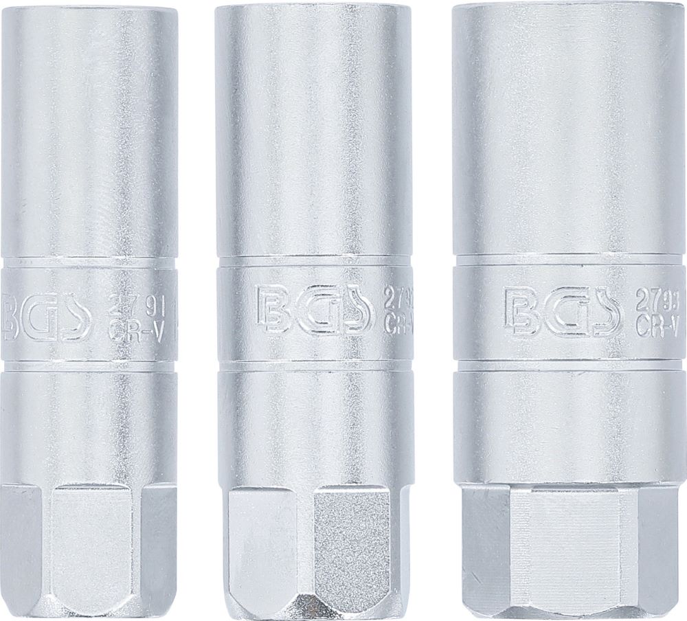 Produktbild BGS Zündkerzen Einsatz Satz Zwölfkant Innenvierkant 10 mm 3/8 Zoll 14 -16-18 mm 3 tg bild 3