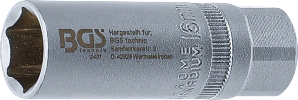 Produktbild BGS Zündkerzen Einsatz Sechskant Antrieb Innenvierkant 12,5 mm 1/2 Zoll 16 mm