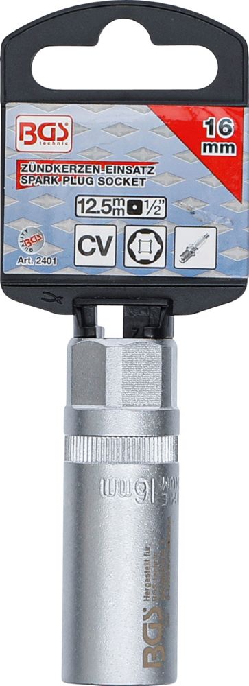 Produktbild BGS Zündkerzen Einsatz Sechskant Antrieb Innenvierkant 12,5 mm 1/2 Zoll 16 mm bild 3