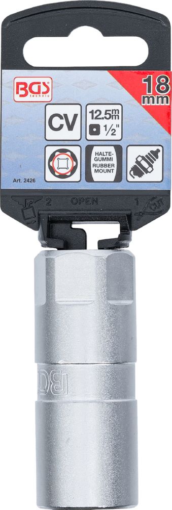 Produktbild BGS Zündkerzen Einsatz Sechskant Antrieb Innenvierkant 12,5 mm 1/2 Zoll 18 mm bild 3