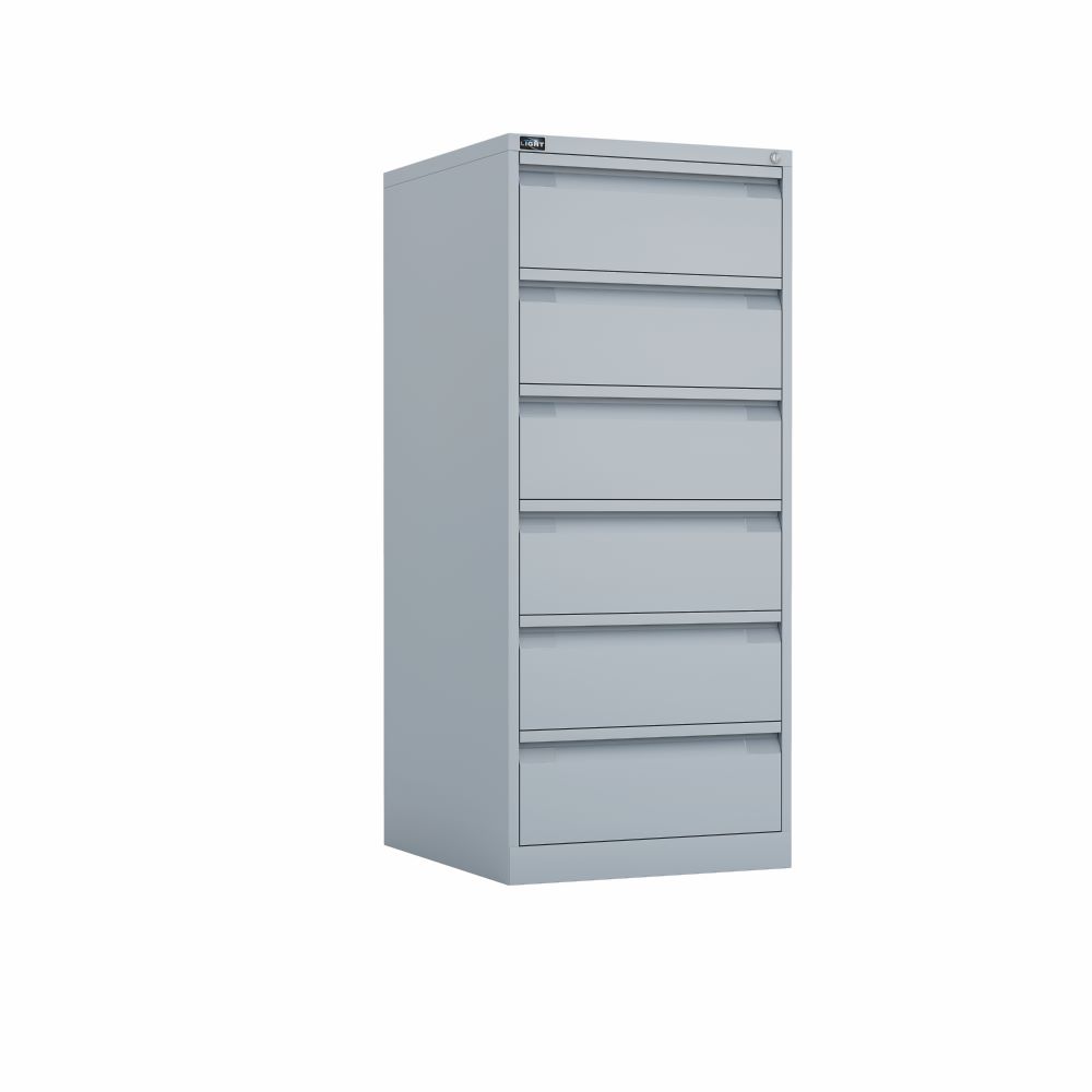 Produktbild Bisley Eco Eco Karteischrank doppelbahnig DIN A5 6 Schubladen in grau H 1321 x B 570 mm bild 2