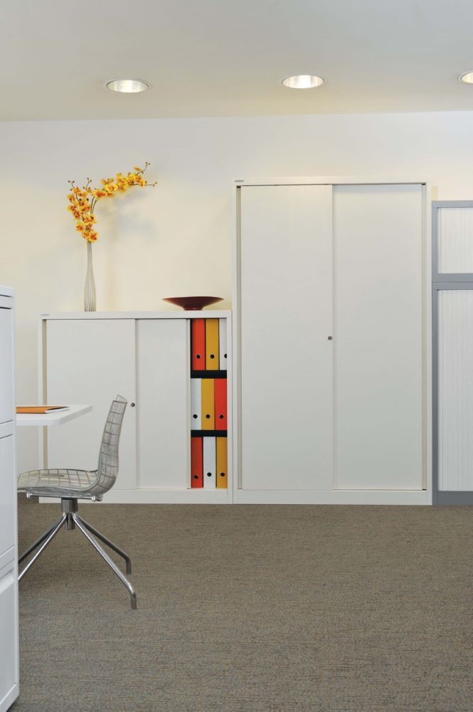 Produktbild Bisley Eco Schiebetürenschrank ECO 1200 x 430 mm 1 Fachboden lichtgrau