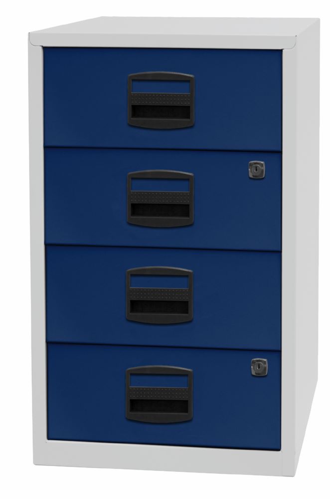 Produktbild Bisley Home Beistellschrank 4 Universalschubladen 672 x 413 x 400 mm lichtgrau blau bild 3