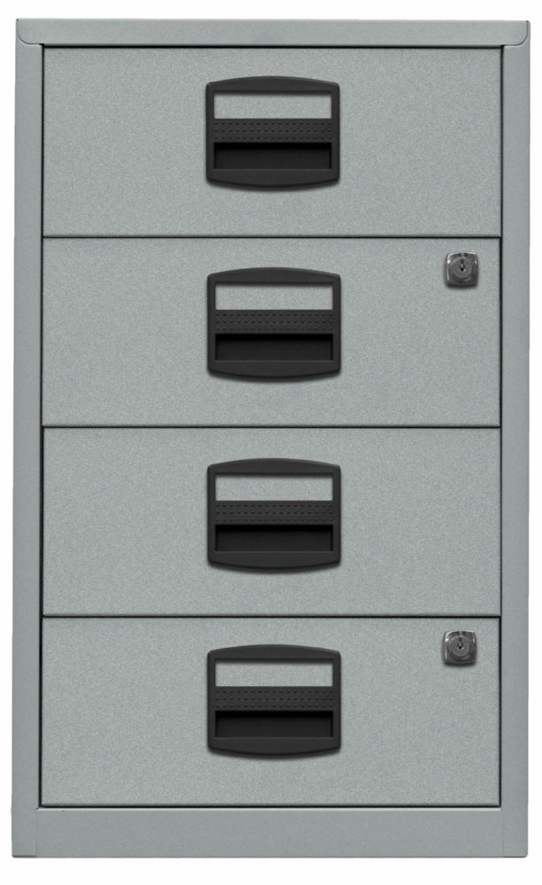Produktbild Bisley Home Beistellschrank 4 Universalschubladen 672 x 413 mm in silber