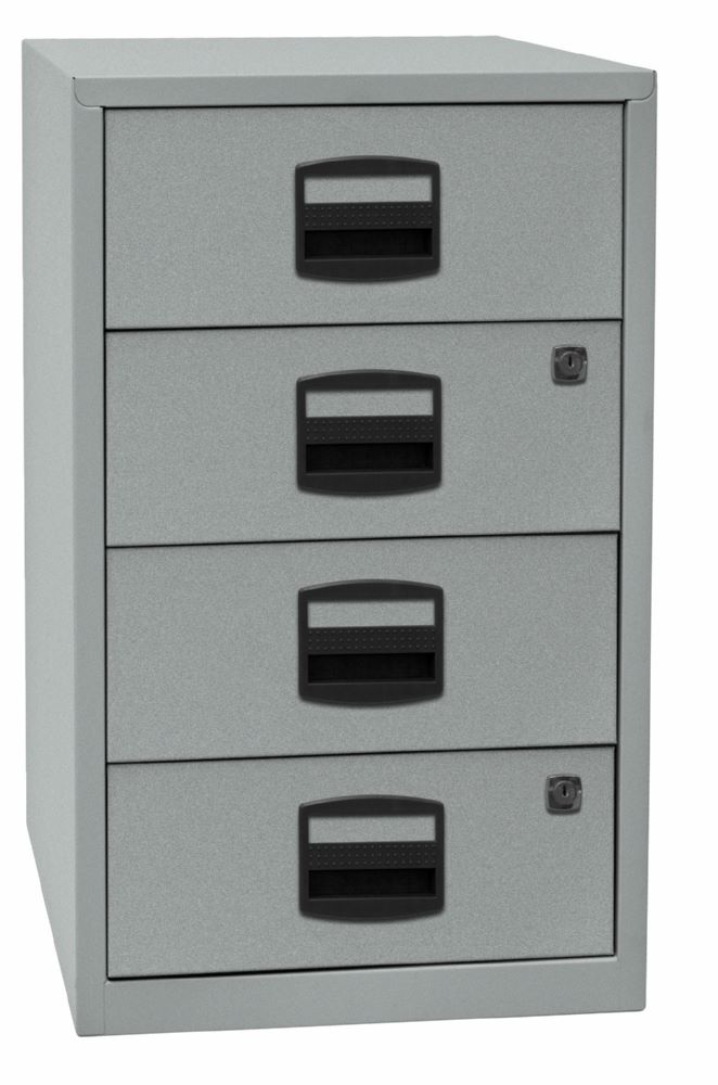 Produktbild Bisley Home Beistellschrank 4 Universalschubladen 672 x 413 mm in silber bild 2