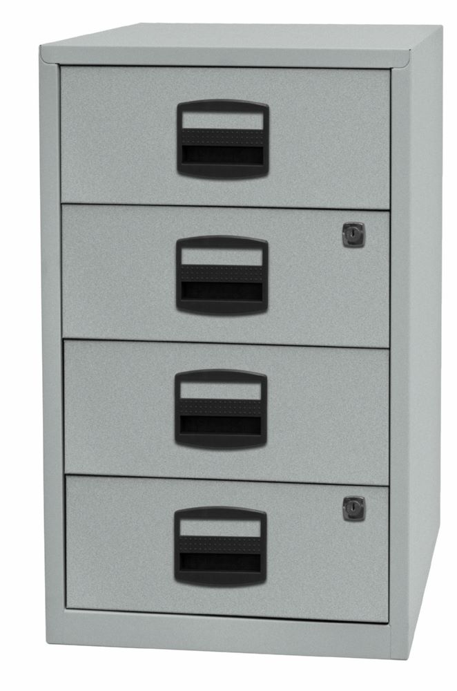Produktbild Bisley Home Beistellschrank 4 Universalschubladen 672 x 413 mm in silber bild 3