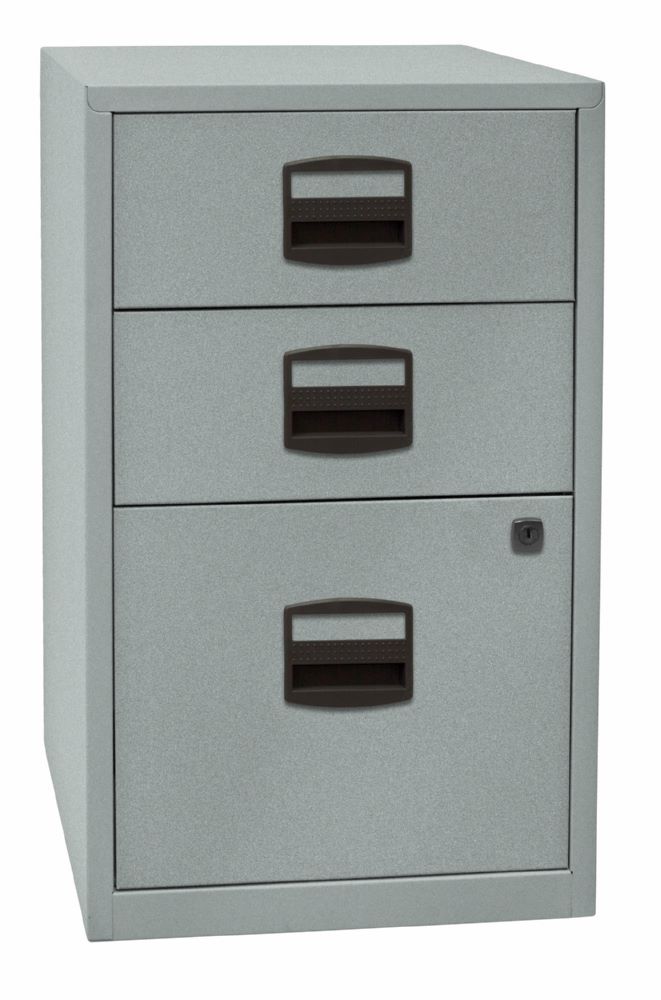 Produktbild Bisley Home Beistellschrank PFA 3 Schubladen 672 x 413 mm silber bild 2