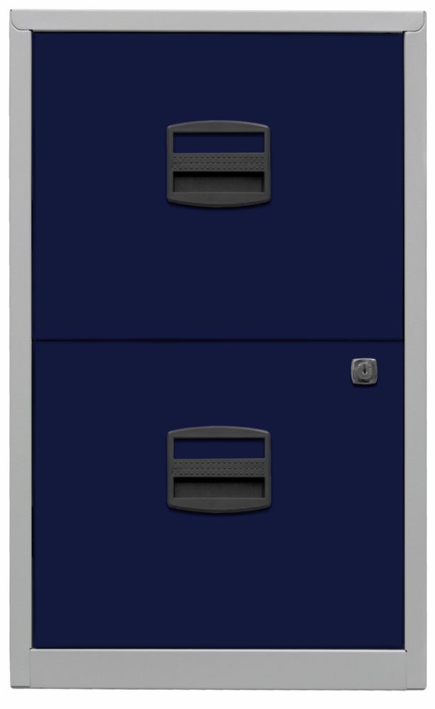 Produktbild Bisley Home Hängeregistraturschrank PFA 2 Schubladen lichtgrau oxfordblau