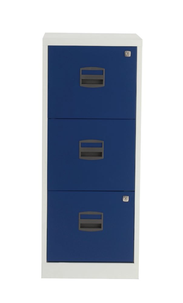 Produktbild Bisley Home Hängeregistraturschrank PFA 3 Schubladen H 1015 mm lichtgrau mit oxfordblau bild 1