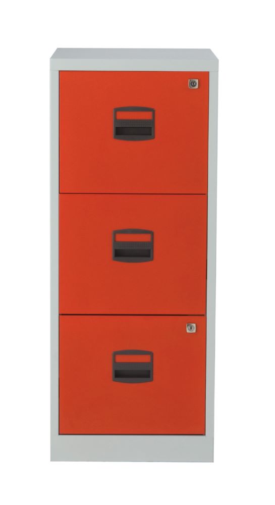 Produktbild Bisley Home Hängeregistraturschrank PFA 3 Schubladen H 1015 mm lichtgrau kardinalrot