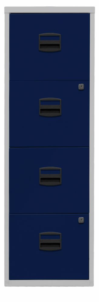 Produktbild Bisley Home Hängeregistraturschrank 4 Schubladen H 1321 mm lichtgrau oxfordblau