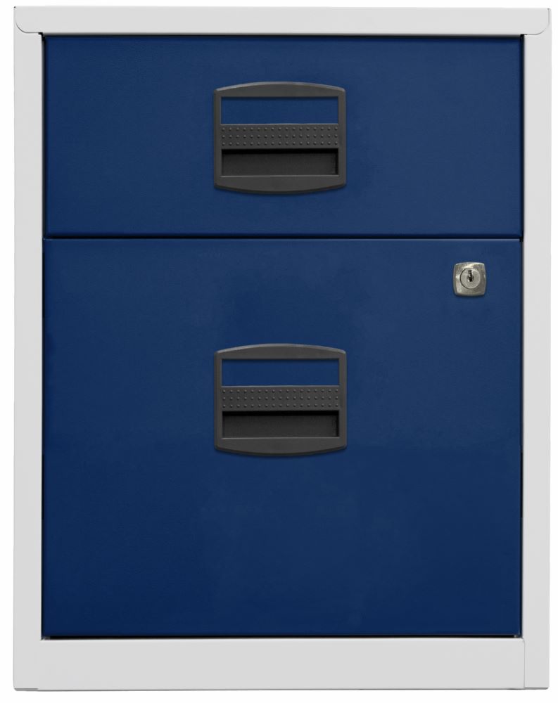 Produktbild Bisley Home mobiler Beistellschrank 2 Schubladen H 528 mm lichtgrau blau