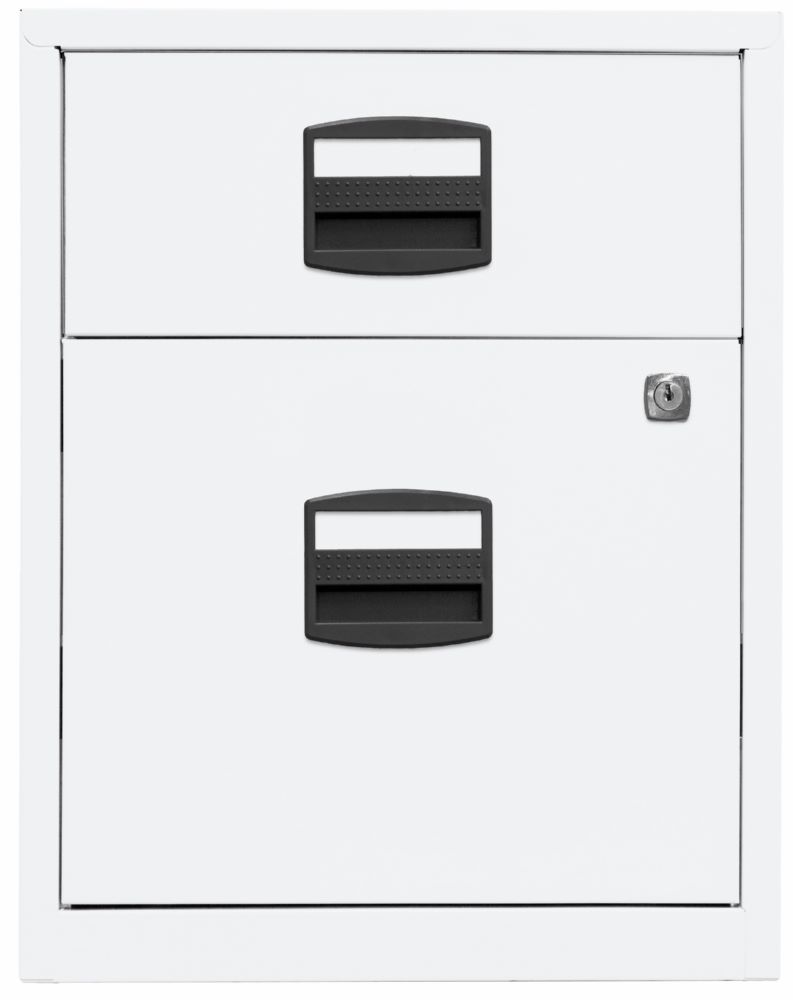 Produktbild Bisley Home mobiler Beistellschrank mit 2 Schubladen H 528 mm weiß