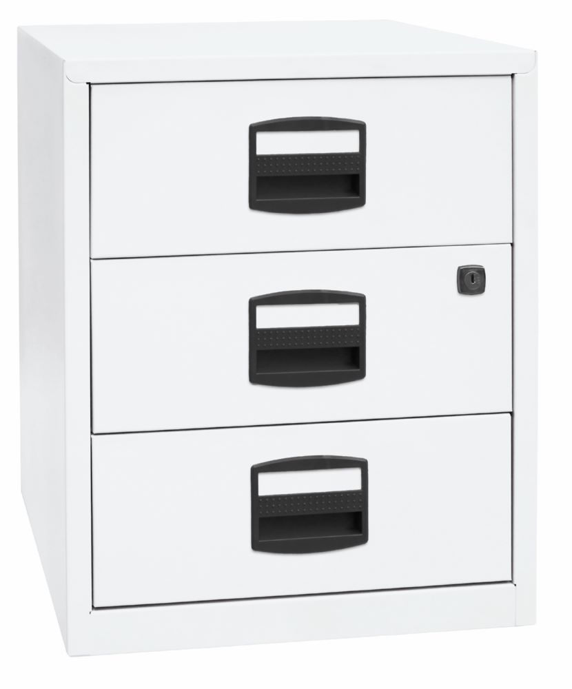 Produktbild Bisley Home mobiler Beistellschrank 3 Universalschubladen H528 mm in weiß bild 2