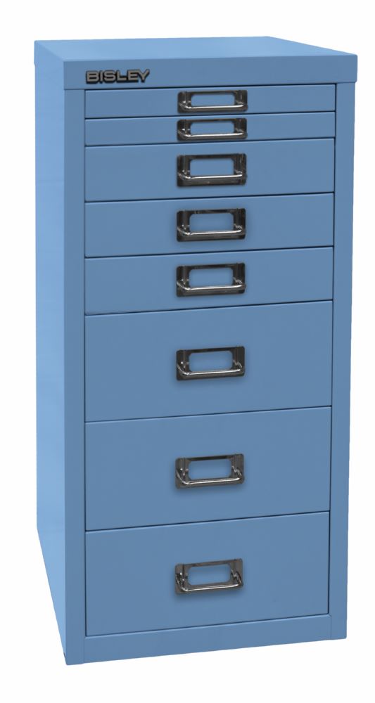 Produktbild Bisley Home 8 fach Schubladenschrank 29er Serie H 590 mm blau bild 2