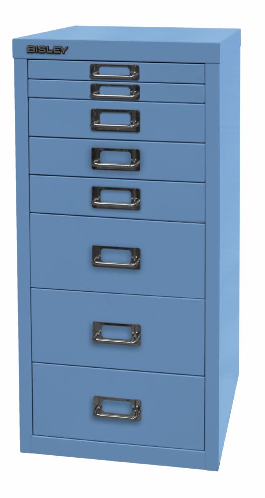 Produktbild Bisley Home 8 fach Schubladenschrank 29er Serie H 590 mm blau bild 3