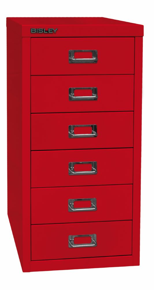 Produktbild Bisley Home Schubladenschrank 29er Serie 6 Schubladen T 380 mm kardinalrot bild 2