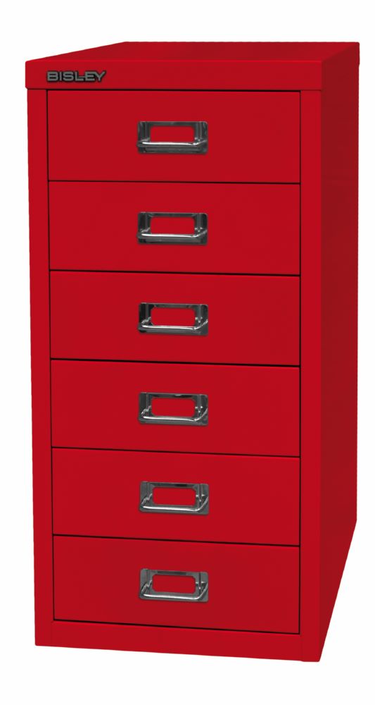 Produktbild Bisley Home Schubladenschrank 29er Serie 6 Schubladen T 380 mm kardinalrot bild 3