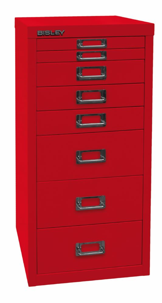 Produktbild Bisley Home Schubladenschrank 8 fach 29er Serie 279 x 590 mm kardinalrot bild 2