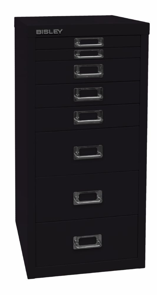 Produktbild Bisley Home Schubladenschrank 8 fach 29er Serie 279 x 590 mm schwarz bild 2