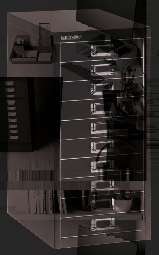 Produktbild Bisley Home Schubladenschrank 29er Serie DIN A4 mit 10 Schubladen 51 mm silber bild 2