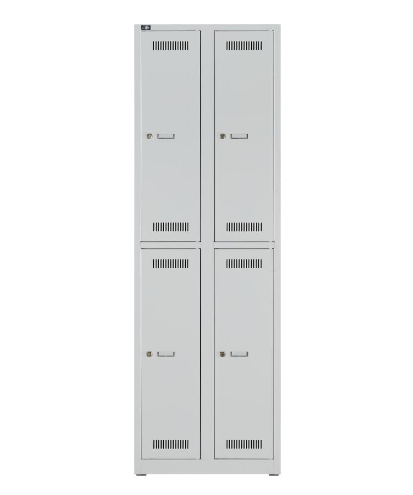 Produktbild Bisley Light Light Garderobenschrank 2 Abteile 2 Fächer Farbe lichtgrau H 1850 x B 600 mm