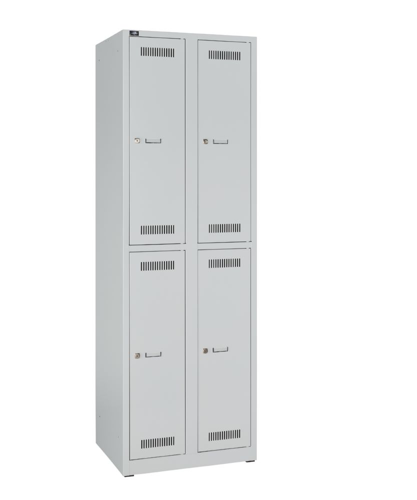 Produktbild Bisley Light Light Garderobenschrank 2 Abteile 2 Fächer Farbe lichtgrau H 1850 x B 600 mm bild 2