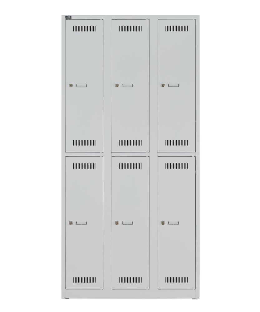 Produktbild Bisley Light Light Garderobenschrank 3 Abteile Fächer Farbe lichtgrau H1850 x B900 x T500 mm