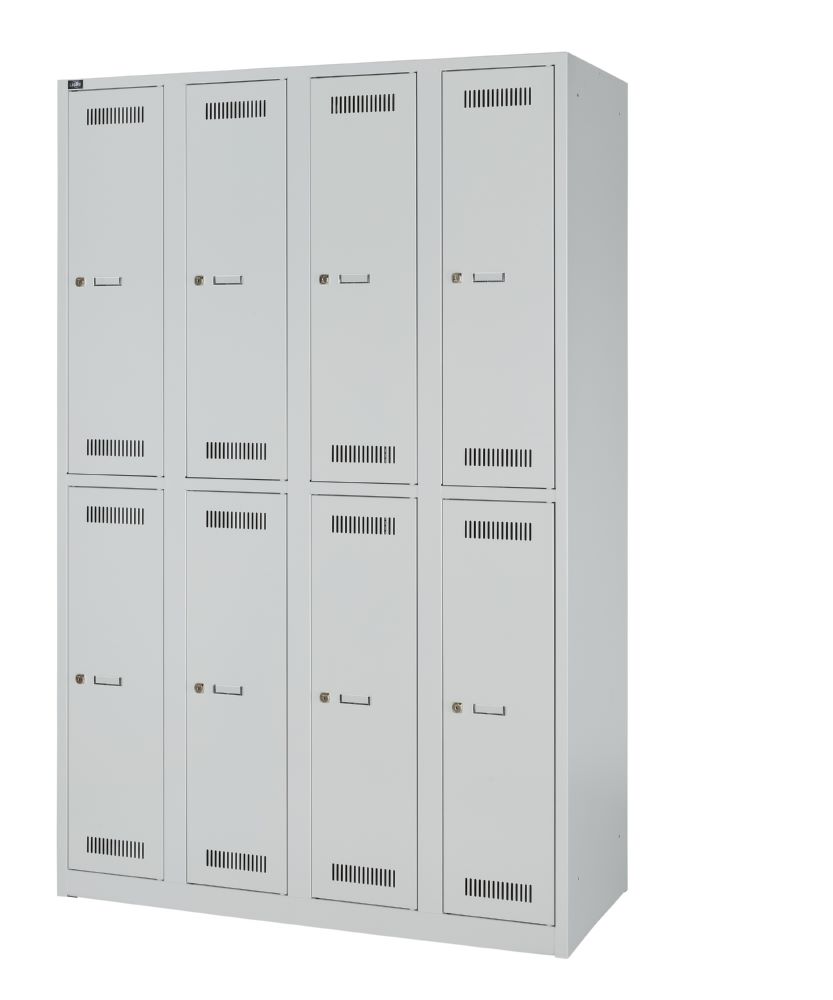 Produktbild Bisley Light Light Garderobenschrank 4 Abteile 2 Fächer H 1850 x B 1200 x T 500 mm bild 3