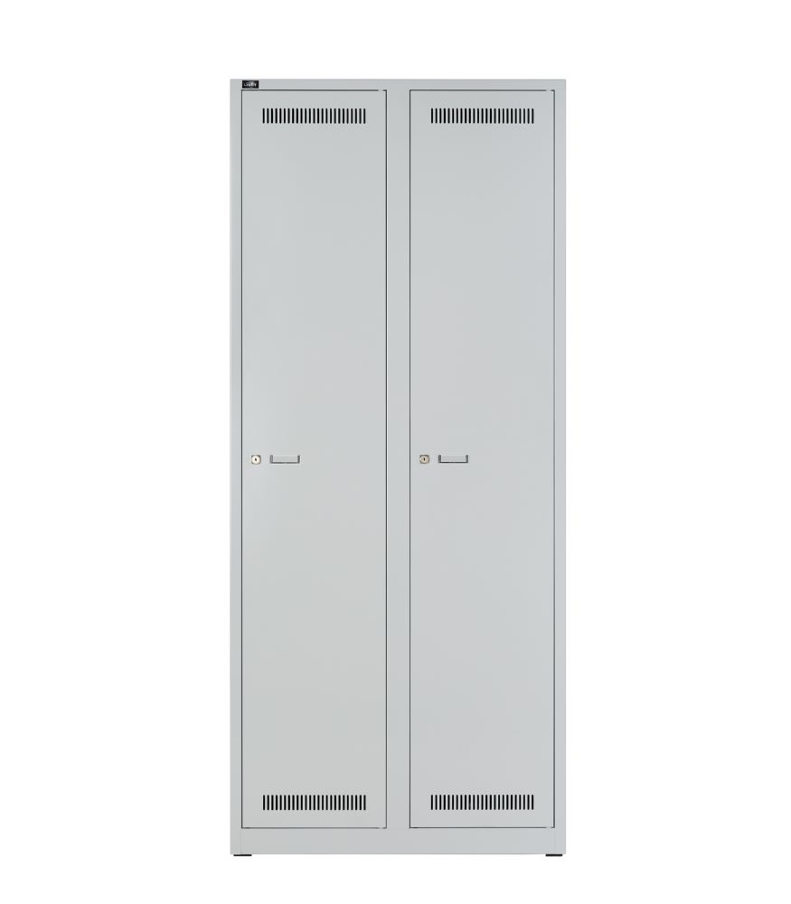 Produktbild Bisley Light Light Garderobenschrank 2 Abteile Farbe lichtgrau H1850 x B800 x T500 mm