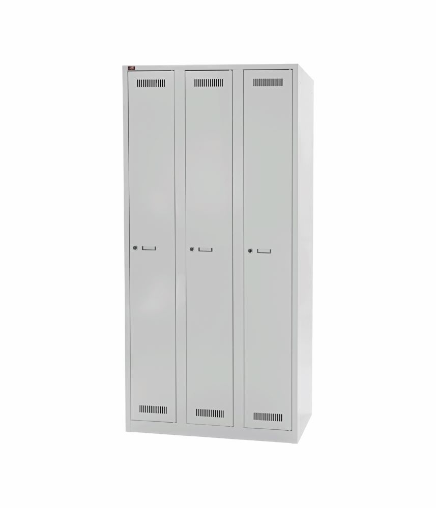Produktbild Bisley Light Light Garderobenschrank 3 Abteile Farbe lichtgrau H1850 x B900 x T500 mm bild 3