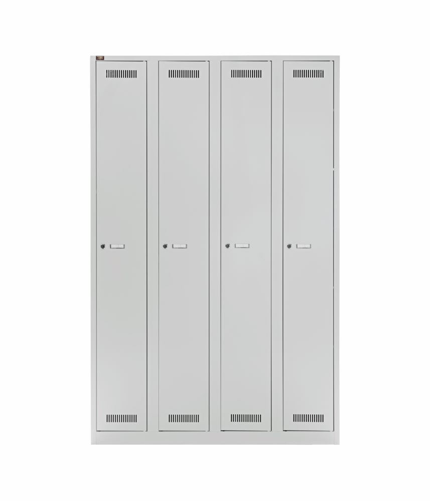 Produktbild Bisley Light Light Garderobenschrank 4 Abteile Farbe lichtgrau H 1850 x B 1200 mm