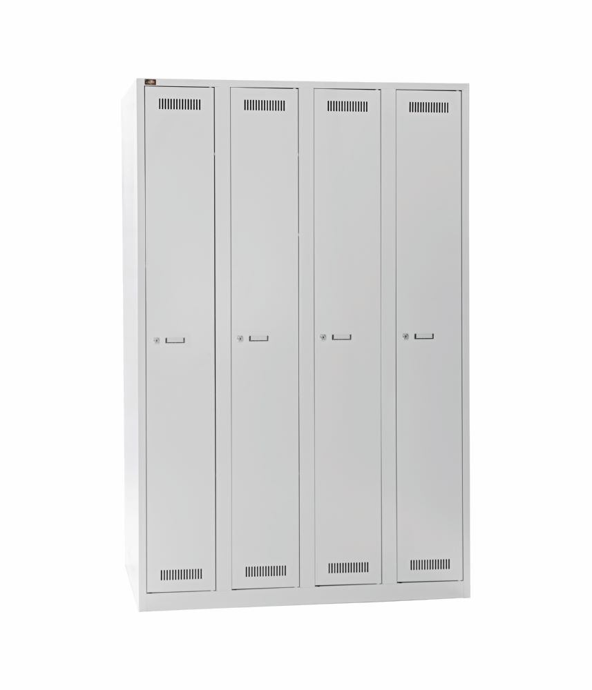 Produktbild Bisley Light Light Garderobenschrank 4 Abteile Farbe lichtgrau H 1850 x B 1200 mm bild 2