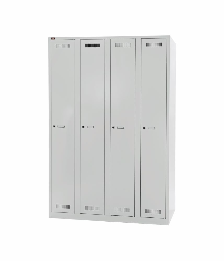 Produktbild Bisley Light Light Garderobenschrank 4 Abteile Farbe lichtgrau H 1850 x B 1200 mm bild 3
