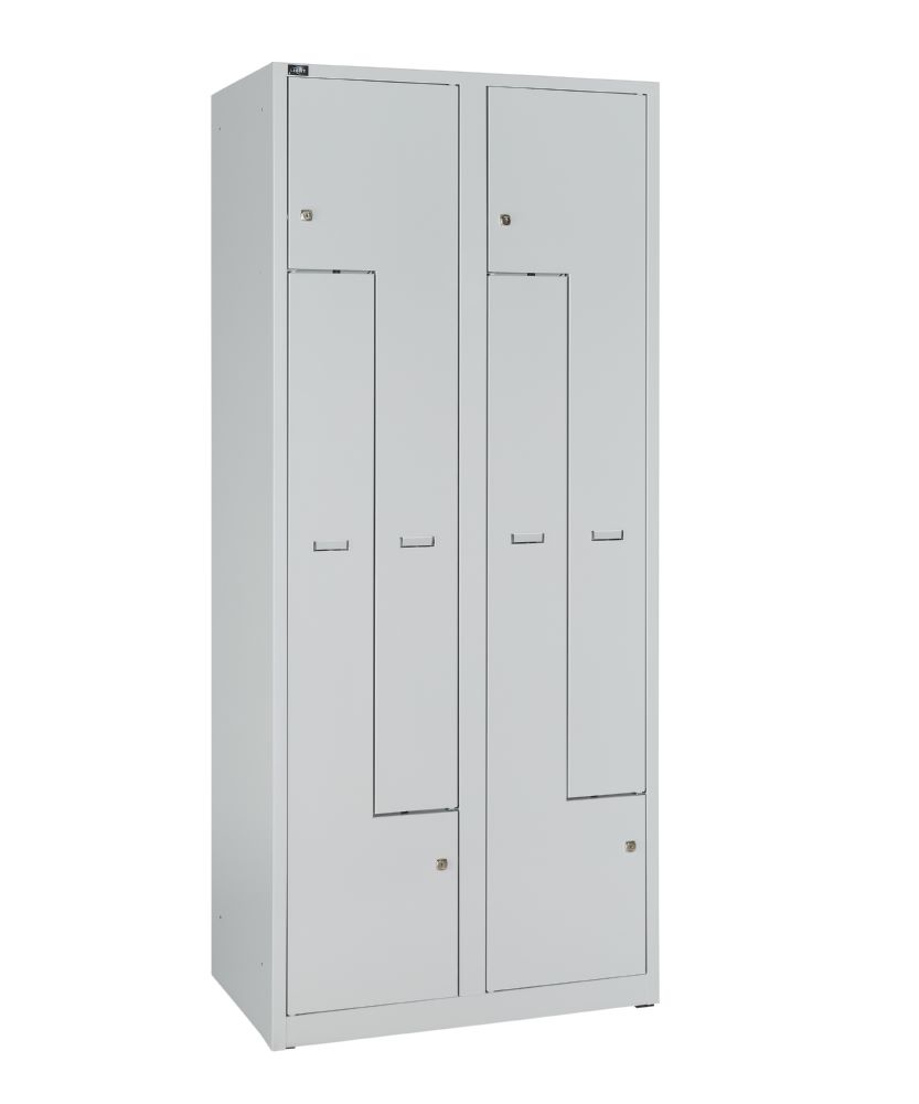 Produktbild Bisley Light Light Z Garderobenschrank 2 Abteile für 4 Nutzer lichtgrau H 1850 x B 800 mm bild 2